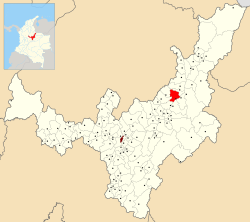 Location of the municipality and town of Paz de Río in the Boyacá department of Colombia