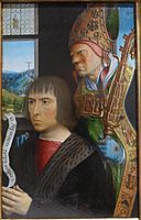 Joos van der Burch and Saint Simon of Jerusalem, Follower of Gerard David, Netherlandish, c. 1493, oil on oak panel - Fogg Art Museum, Harvard University - DSC01016