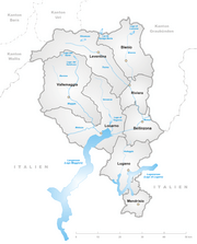 Districts of Canton Ticino