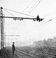 London, Brighton and South Coast Railway - construction of overhead electrical lines