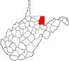 State map highlighting Preston County