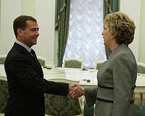 Mary McAleese and Dmitry Medvedev