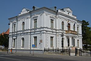 The Dâmbovița County prefecture building from the interwar period, now an art museum.
