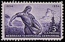 Nebraska territory 1954 U.S. stamp.1