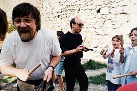 Nigel Osborne & Brian Eno at Mostar 1994-95