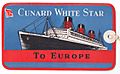 RMS QUEEN MARY Cunard White Star 1949 Baggage Tag