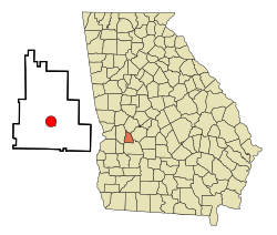 Location in Schley County and the state of Georgia