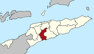 Map of East Timor highlighting Ainaro Municipality