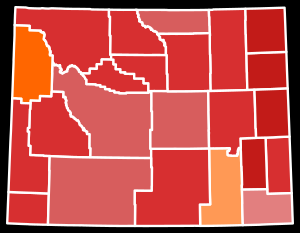 2022 United States House of Representatives Republican primary election in Wyoming results map by county