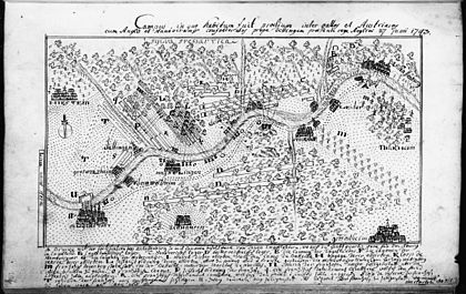 27 June 1743 battle of Dettingen diagram