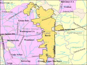 Bowie, Maryland map enlarged