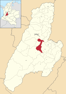 Location of the municipality and town of San Luis, Tolima in the Tolima Department of Colombia.