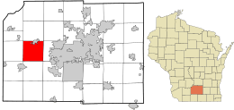 Dane County Wisconsin incorporated and unincorporated areas Cross Plains (town) highlighted