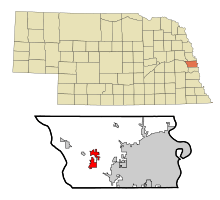 Location of Elkhorn, Nebraska, prior to its annexation