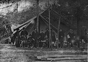 Gen Grant & staff, Hdq, Cold Harbor, Va, 1864