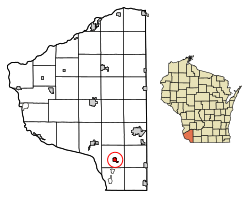 Location of Dickeyville in Grant County, Wisconsin.