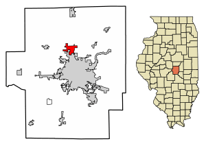 Location of Forsyth in Macon County, Illinois