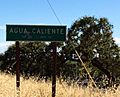 Agua Caliente city sign, facing south