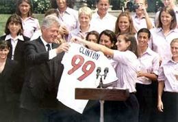 Bill Clinton with 1999 USWNT