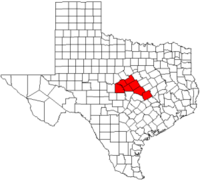 Map of Texas highlighting counties served by the Central Texas Council of Governments.