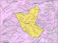 Census Bureau map of Westfield, New Jersey