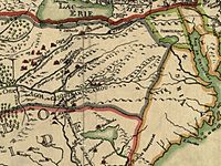 Clip of Franquelin's map of Louisiana 1684