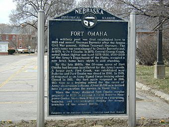 Fort Omaha Nebraska State Historical Marker; 30th and Fort Streets.jpg