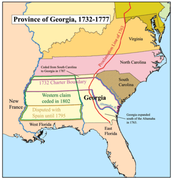 Map of the Province of Georgia, 1732–1782