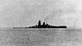 Japanese battleship Musashi on 24 October 1944, down at the bow and sinking (NH 63434)
