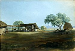 Johhan Moritz Rugendas, Manga de Clavo. Hacienda von General Santa Anna