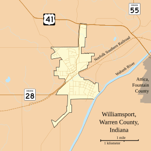 Map of Williamsport, Indiana