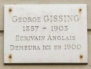Plaque George Gissing, 13 rue de Siam, Paris 16