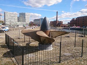 RMS Lusitania propeller at Merseyside Maritime Museum in Liverpool