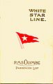RMS Olympic Passenger List 1923