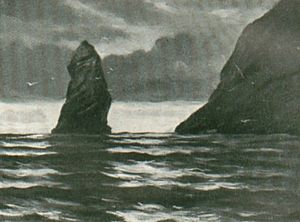 Stac Lii from the sea, Norman Heathcote, 1901