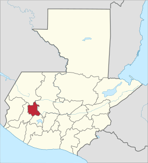 Location of the Totonicapán Department in Guatemala
