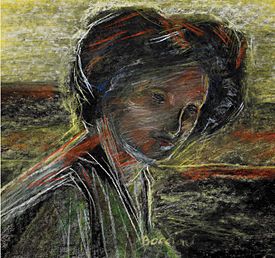 Umberto Boccioni, 1(882 – 1916), Untitled Portrait, c.1909. Pastel on paper., Harn Museum
