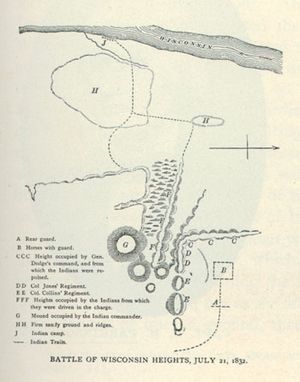 Wisconsin Heights Battlefield Map