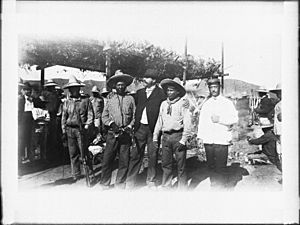 A group of Yaqui Indians at the surrender and signing of peace treaty at Ortiz, Mexico, ca.1910 (CHS-2523)