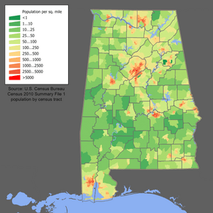 Alabama population map
