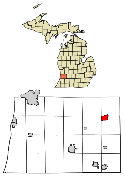 Location of Wayland, Michigan
