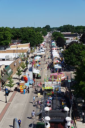 Belleville National Strawberry Festival - Main Street from Ferris Wheel
