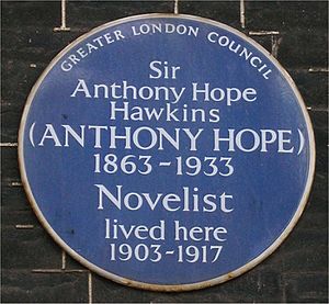 Blue plaque Anthony Hope Hawkins