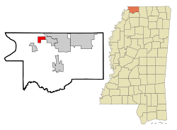 Location of Lynchburg, Mississippi