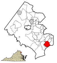 Location of Mount Vernon in Fairfax County, Virginia