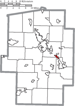 Location of Midvale in Tuscarawas County