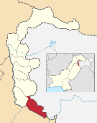 Map of Azad Kashmir with Bhimber highlighted