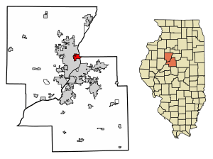 Location of Peoria Heights in Peoria County, Illinois.