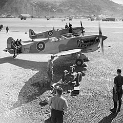 Supermarine Spitfire Mark Vs assembled by the Special Erection Party in Gibraltar for Operation Torch, 1942