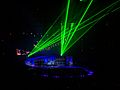 A laser show above the band